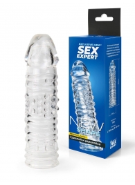 Прозрачная закрытая насадка на пенис - 17 см. - Sex Expert - в Комсомольске-на-Амуре купить с доставкой