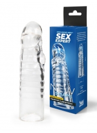 Прозрачная закрытая насадка на член - 15 см. - Sex Expert - в Комсомольске-на-Амуре купить с доставкой