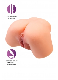 Телесный реалистичный мастурбатор-полуторс с 2 любовными входами - No Name - в Комсомольске-на-Амуре купить с доставкой