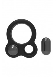 Черное эрекционное кольцо с утяжелителями Cockring Dual Weight - Dream Toys - в Комсомольске-на-Амуре купить с доставкой
