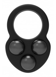 Черное эрекционное кольцо с утяжелителями - Dream Toys - в Комсомольске-на-Амуре купить с доставкой
