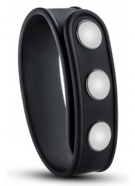 Черное эрекционное кольцо на кнопках - Blush Novelties - в Комсомольске-на-Амуре купить с доставкой