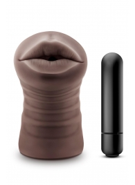 Коричневый мастурбатор-ротик Krystal Vibrating Masturbator - Blush Novelties - в Комсомольске-на-Амуре купить с доставкой