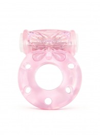 Розовое эрекционное виброкольцо с бабочкой - 1137 - в Комсомольске-на-Амуре купить с доставкой
