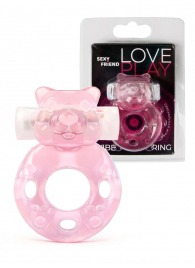 Розовое эрекционное виброкольцо в форме мишки - 1137 - в Комсомольске-на-Амуре купить с доставкой