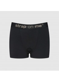 Черные трусики-боксеры для фиксации насадок Strap-on-me Harness Lingerie Allure - size M - Strap-on-me - купить с доставкой в Комсомольске-на-Амуре