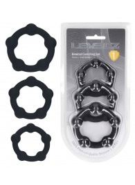 Набор из 3 эрекционных колец Beaded Silicone Cockring Set - Shots Media BV - в Комсомольске-на-Амуре купить с доставкой