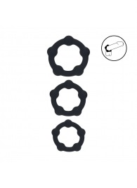 Набор из 3 эрекционных колец Beaded Silicone Cockring Set - Shots Media BV - в Комсомольске-на-Амуре купить с доставкой