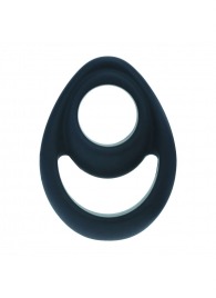 Черное эрекционное кольцо Double Ergo Silicone Cockring - Shots Media BV - в Комсомольске-на-Амуре купить с доставкой