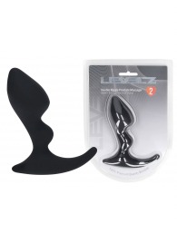 Черная анальная пробка для массажа простаты Double Ripple Silicone Prostate Massager - Shots Media BV - в Комсомольске-на-Амуре купить с доставкой