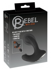 Черная анальная вибропробка с функцией расширения RC Butt Plug with 3 functions - Orion - в Комсомольске-на-Амуре купить с доставкой