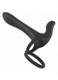 Черная насадка на член с вибрацией Couple’s Vibrator - Orion - в Комсомольске-на-Амуре купить с доставкой