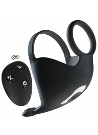 Черная вибронасадка для эрекции и стимуляции мошонки Cock ring with RC ball massager - Orion - в Комсомольске-на-Амуре купить с доставкой