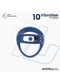 Синее интерактивное эрекционное виброкольцо Rank - Intoyou - в Комсомольске-на-Амуре купить с доставкой