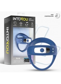 Синее интерактивное эрекционное виброкольцо Rank - Intoyou - в Комсомольске-на-Амуре купить с доставкой