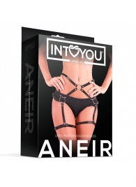 Черные стрепы на бёдра Aneir - Intoyou - купить с доставкой в Комсомольске-на-Амуре