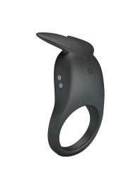 Черное перезаряжаемое виброкольцо Carlton - Baile - в Комсомольске-на-Амуре купить с доставкой