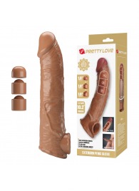 Карамельный фаллоудлинитель с подхватом мошонки Silas - 26 см. - Baile - в Комсомольске-на-Амуре купить с доставкой