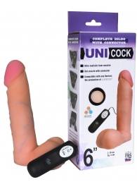 Фаллическая насадка Харнесс UNICOCK 6  с вибрацией - 18 см. - LOVETOY (А-Полимер) - купить с доставкой в Комсомольске-на-Амуре