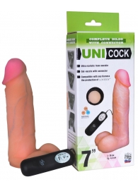 Фаллическая насадка Харнесс UNICOCK 7  с вибрацией - 19 см. - LOVETOY (А-Полимер) - купить с доставкой в Комсомольске-на-Амуре
