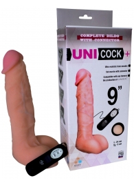 Фаллическая насадка Харнесс UNICOCK 9  с вибрацией - 24 см. - LOVETOY (А-Полимер) - купить с доставкой в Комсомольске-на-Амуре