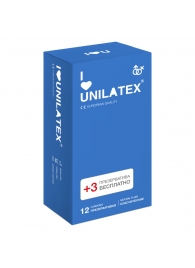 Классические презервативы Unilatex Natural Plain - 12 шт. + 3 шт. в подарок - Unilatex - купить с доставкой в Комсомольске-на-Амуре