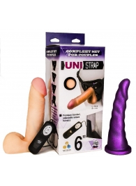 Вибрострапон с двумя насадками UniStrap - 18 и 18 см. - LOVETOY (А-Полимер) - купить с доставкой в Комсомольске-на-Амуре