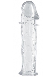 Гладкая прозрачная насадка с усиками под головкой - 12,5 см. - Toyfa Basic - в Комсомольске-на-Амуре купить с доставкой