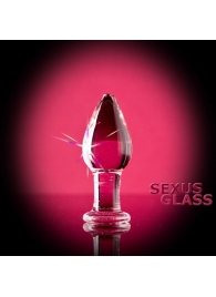Стеклянная анально-вагинальная пробка - 11 см. - Sexus купить с доставкой в интернет-магазине Orgasmix в Комсомольске-на-Амуре Стеклянная анально-вагинальная пробка - 11 см. - Sexus