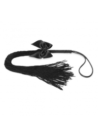 Чёрная плётка Lilly Whip Bijoux - Bijoux Indiscrets - купить с доставкой в Комсомольске-на-Амуре