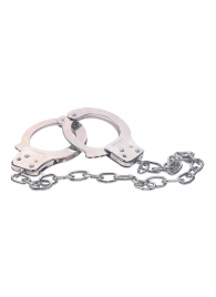 Наручники из металла с длинной цепочкой CHROME HANDCUFFS METAL HANDCUFFS W. KEY - NMC - купить с доставкой в Комсомольске-на-Амуре