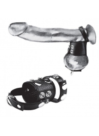 Утяжка на пенис и мошонку Cock Ring With 1.5  Ball Stretcher And Optional Weight Ring - BlueLine - купить с доставкой в Комсомольске-на-Амуре