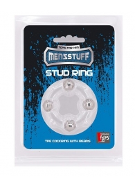 Эрекционное кольцо с 4 бусинами MENZSTUFF STUD RING CLEAR - Dream Toys - в Комсомольске-на-Амуре купить с доставкой