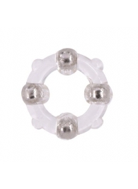 Эрекционное кольцо с 4 бусинами MENZSTUFF STUD RING CLEAR - Dream Toys - в Комсомольске-на-Амуре купить с доставкой