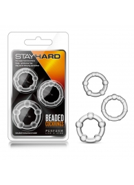 Набор из 3 прозрачных эрекционных колец Stay Hard Beaded Cockrings - Blush Novelties - в Комсомольске-на-Амуре купить с доставкой