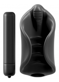 Чёрный мастурбатор Vibrating Silicone Stimulator с вибрацией - Pipedream - в Комсомольске-на-Амуре купить с доставкой