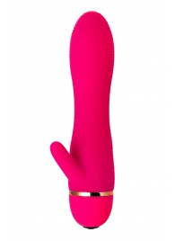 Розовый вибромассажёр с небольшим клиторальным отростком - 15 см. - A-toys купить в Комсомольске-на-Амуре с доставкой в Orgasmix.ru Розовый вибромассажёр с небольшим клиторальным отростком - 15 см. - A-toys