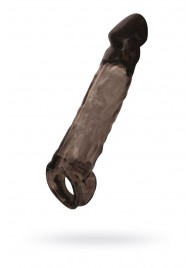 Чёрная насадка на пенис Tс подхватом - 19,5 см. - ToyFa - в Комсомольске-на-Амуре купить с доставкой