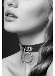 Узенький ошейник из полиуретана с кольцом - Bijoux Pour Toi - купить с доставкой в Комсомольске-на-Амуре
