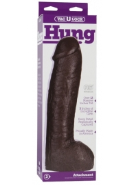 Большая насадка для трусиков Vac-U-Lock Realistic Hung - 31,7 см. - Doc Johnson - купить с доставкой в Комсомольске-на-Амуре