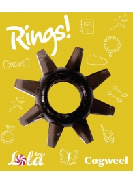 Чёрное эрекционное кольцо Rings Cogweel - Lola Games - в Комсомольске-на-Амуре купить с доставкой