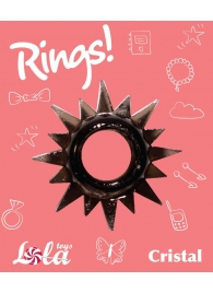 Чёрное эрекционное кольцо Rings Cristal - Lola Games - в Комсомольске-на-Амуре купить с доставкой