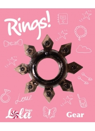 Чёрное эрекционное кольцо Rings Gear - Lola Games - в Комсомольске-на-Амуре купить с доставкой