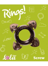 Чёрное эрекционное кольцо Rings Screw - Lola Games - в Комсомольске-на-Амуре купить с доставкой