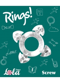 Прозрачное эрекционное кольцо Rings Screw - Lola Games - в Комсомольске-на-Амуре купить с доставкой