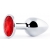 Серебристая анальная пробка с красным стразом - 7,2 см. - Anal Jewelry Plug - купить с доставкой в Комсомольске-на-Амуре