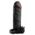 Чёрная вибронасадка с кольцом Vibrating Real Feel 2 Extension - 16 см. - Pipedream - в Комсомольске-на-Амуре купить с доставкой
