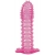 Гелевая розовая насадка с шипами - 12 см. - Toyfa Basic - в Комсомольске-на-Амуре купить с доставкой