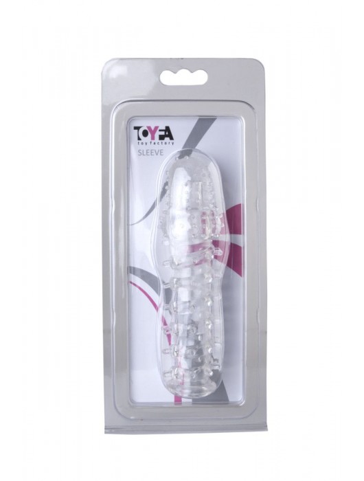 Прозрачная, закрытая насадка с шипами и точками - 13,5 см. - Toyfa Basic - в Комсомольске-на-Амуре купить с доставкой