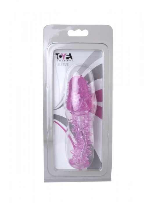 Закрытая насадка розового цвета с шипами и точками - 13,5 см. - Toyfa Basic - в Комсомольске-на-Амуре купить с доставкой